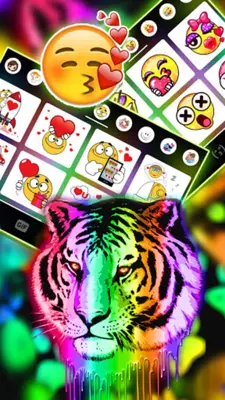 Rainbow Neon Tiger android App screenshot 1